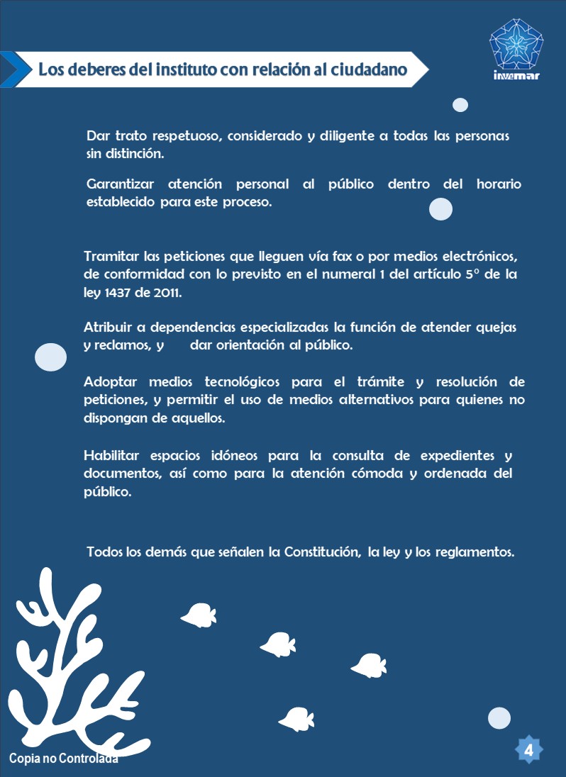 Deberes del instituto con relación al ciudadano