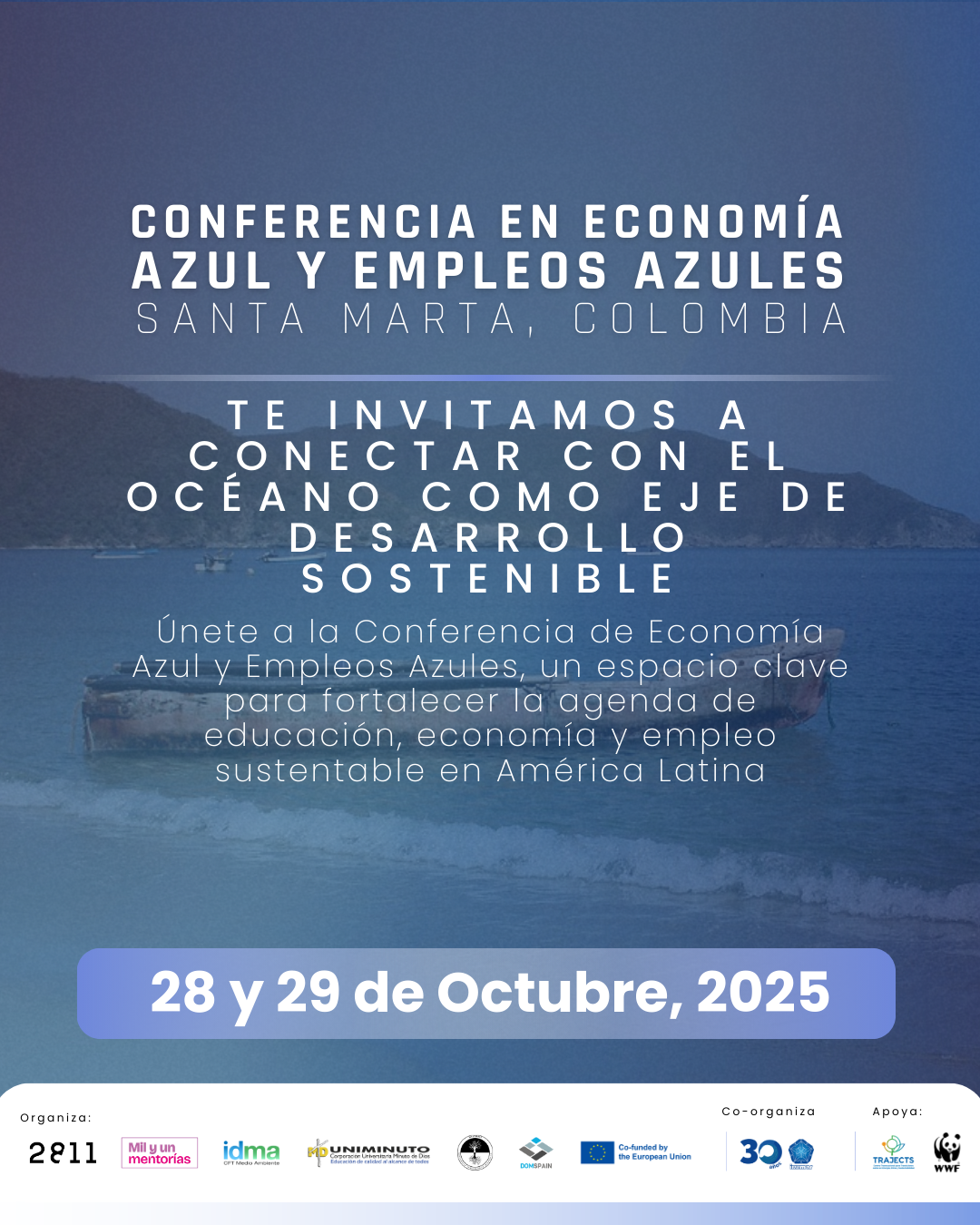 El proyecto internacional Blue Economy Labs (https://blueeconomylabs.com/), cofinanciado por la Unión Europea, ha elegido a Santa Marta como sede de la Conferencia en Economía Azul y Empleos Azules, que se celebrará el 28 y 29 de octubre de 2025 en las instalaciones del INVEMAR.