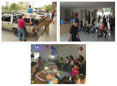 Collage de fotos de diversas actividades sociales realizadas por el grupo de trabajadores del INVEMAR